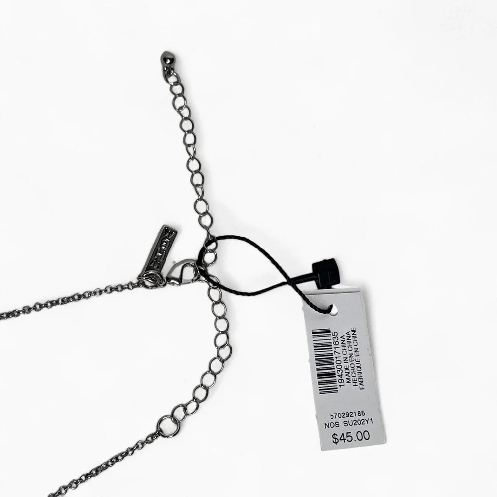 New WHBM Silver Light Blue Teardrop Escapist Necklace White House Black Market
